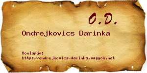 Ondrejkovics Darinka névjegykártya